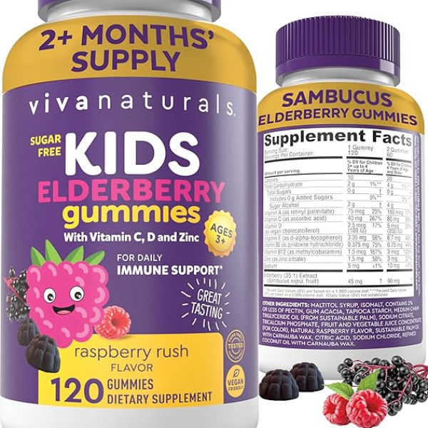 Sambucus Elderberry Gummies for Kids – Sugar-Free Immune Support with Vitamin C & Zinc (120 Count) Sambucus Elderberry Gummies for Kids – Sugar-Free Immune Support with Vitamin C & Zinc (120 Count)