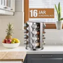 16-Piece Clear Glass Spice Jar Set with 360° Rotating Base – BPA-Free Kitchen Condiment Organizer 16-Piece Clear Glass Spice Jar Set with 360° Rotating Base – BPA-Free Kitchen Condiment Organizer