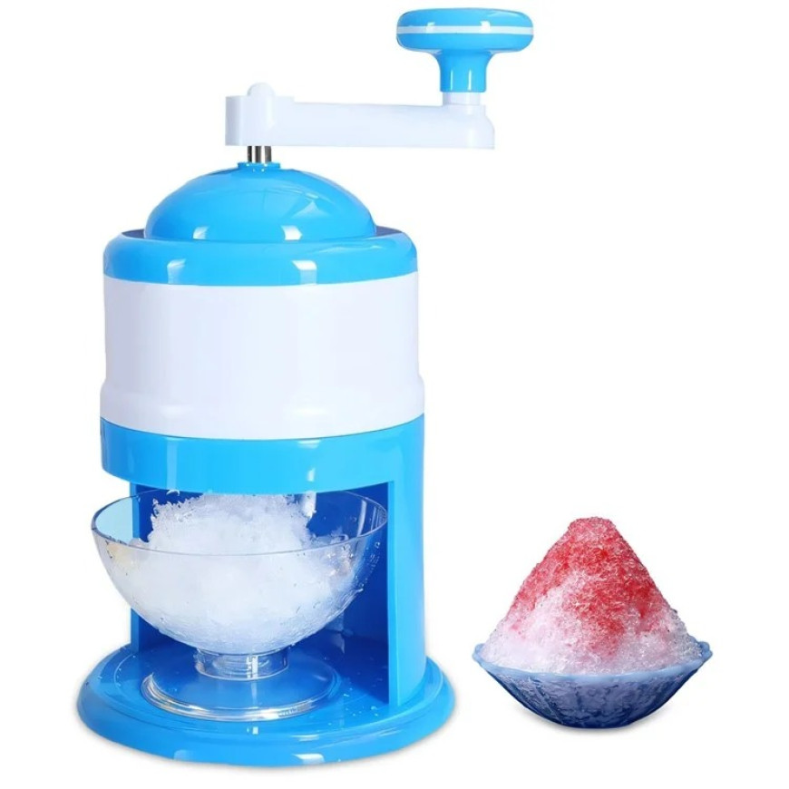 Home Mini Manual Snow Cone Hand Crank Ice Crusher – BPA-Free Portable Ice Shaver for Summer Treats