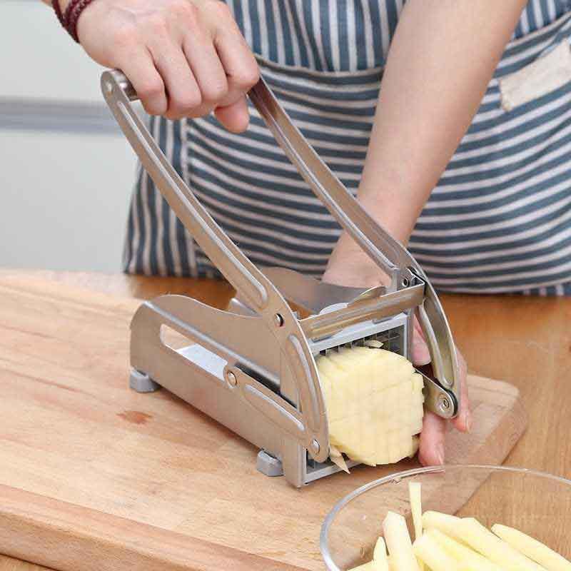 Stainless Steel Hand-Pressed Potato Cutter – French Fries & Vegetable Slicer for Home Use Stainless Steel Hand-Pressed Potato Cutter – French Fries & Vegetable Slicer for Home Use