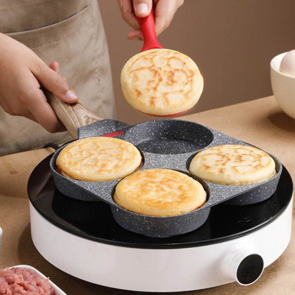 Non-Stick 3-in-1 Medical Stone Four-Hole Omelette Pan – Multi-Section Breakfast Frying Pan Non-Stick 3-in-1 Medical Stone Four-Hole Omelette Pan – Multi-Section Breakfast Frying Pan