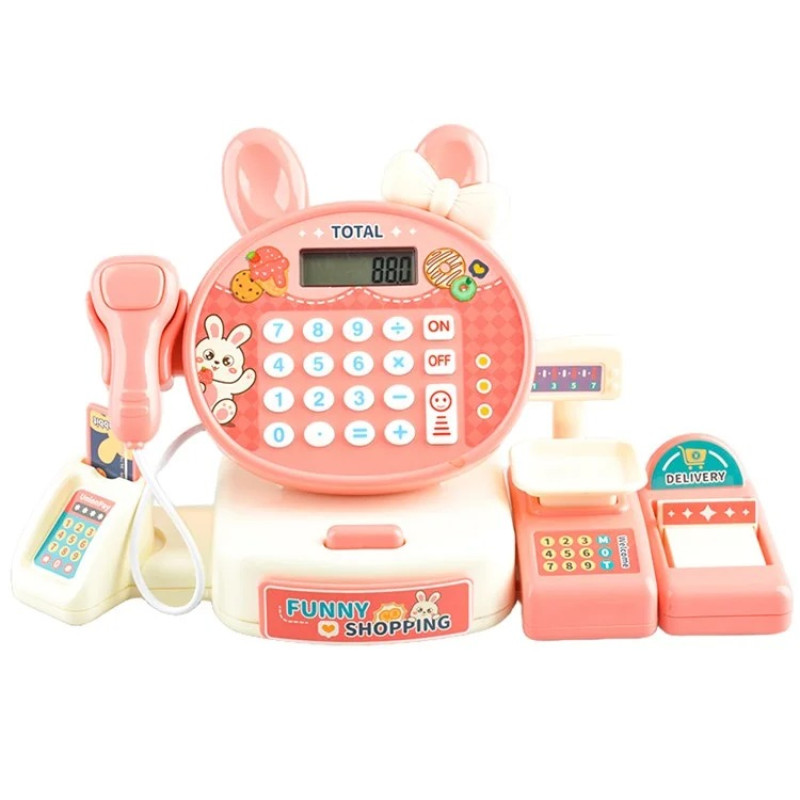 JJT816 Cute Rabbit Cash Register Pretend Play Supermarket Checkout Toy Set for Kids JJT816 Cute Rabbit Cash Register Pretend Play Supermarket Checkout Toy Set for Kids