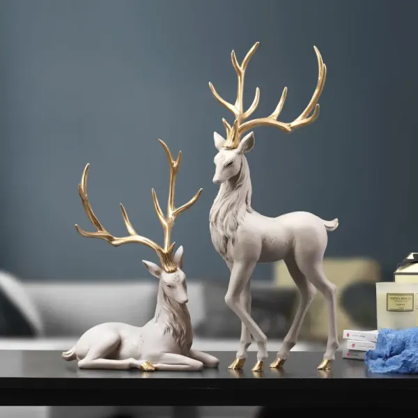 European Resin Deer Sculpture – Elegant Small Deer Decoration for Home & Office European Resin Deer Sculpture – Elegant Small Deer Decoration for Home & Office